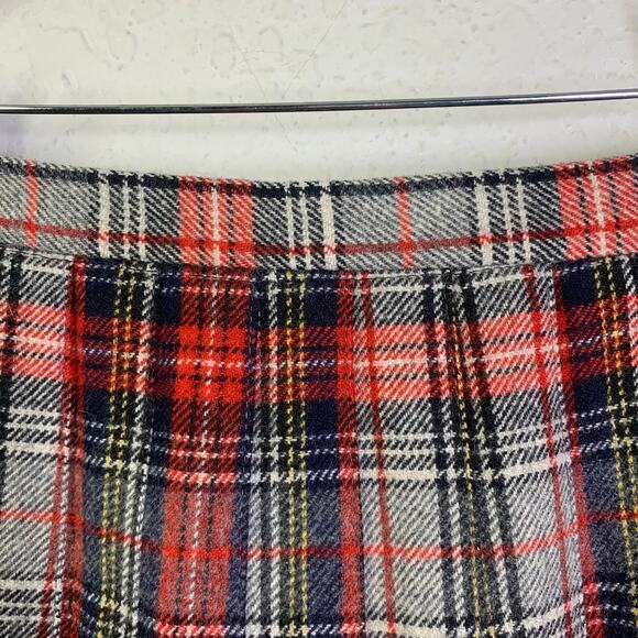 The Villager Skirt Vintage Mini Pleated Tartan Schoolgirl‎ Wool Raw Hem Side Zip - Picture 4 of 11